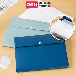 Túi Đựng Tài Liệu 8 Ngăn A4 Deli File Cặp Tệp Đựng Tài Liệu Chia Nhiều Ngăn Bìa Hồ Sợ Nhựa Cứng Chứng Từ Giấy Tờ EF606