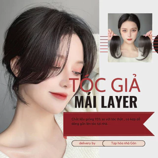 Tóc Mái Giả LAYER, Kẹp Phồng 2 Bên phong cách Hàn Quốc giống tóc thật