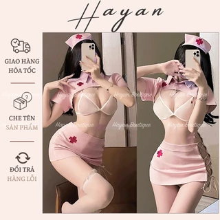 HT502 Bộ đồ ngủ hoá trang cosplay y tá sexy gợi cảm kèm phụ kiện như hình HT502