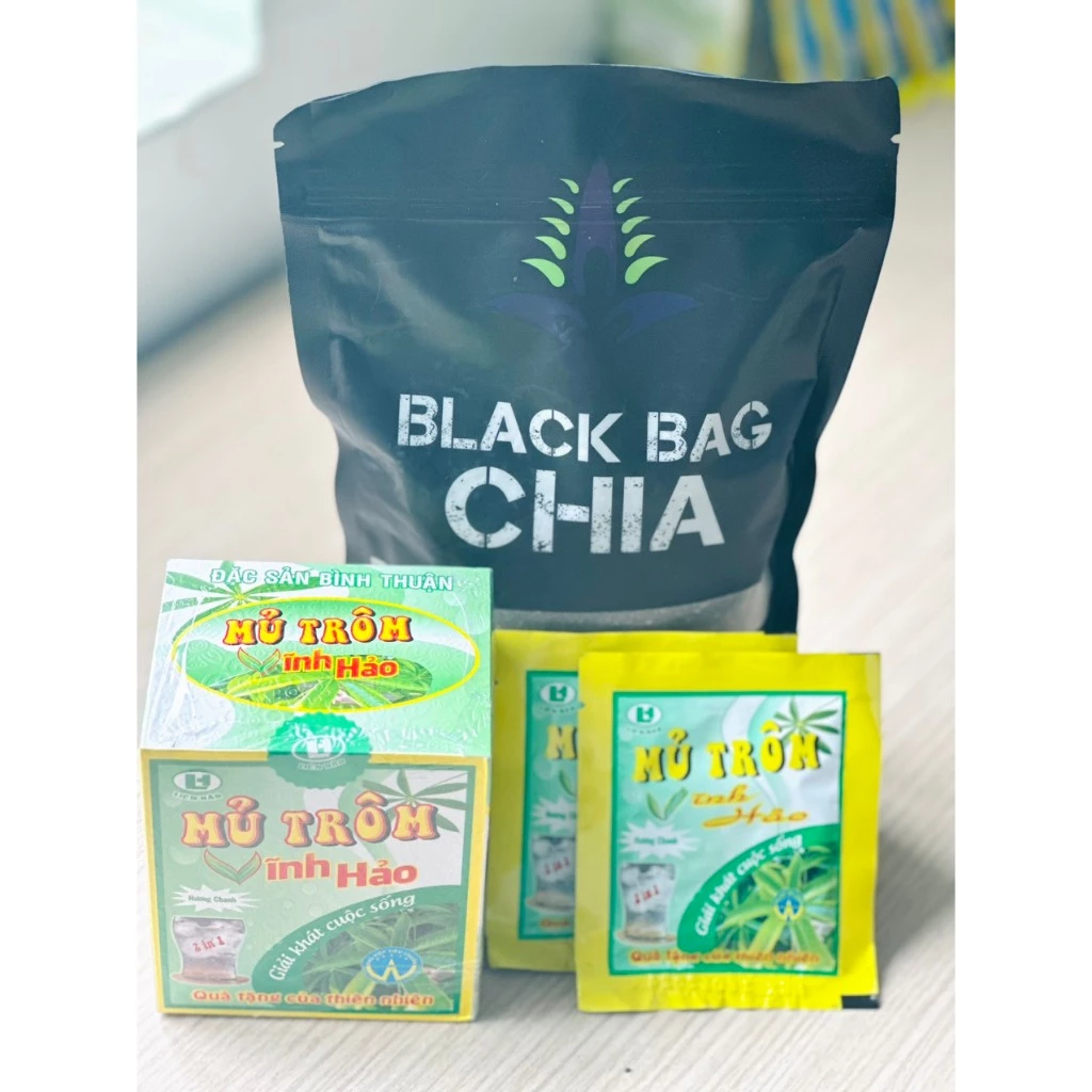 Combo 1 túi hạt chia 500g Úc và 1 hộp mũ trôm Vĩnh Hảo Hương Chanh 150g .