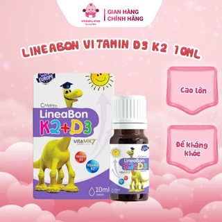 D3 K2 Lineabon bổ sung vitamin D3 cho trẻ sơ sinh, giúp hấp thụ D3K2 Canxi, giảm còi xương, tăng chiều cao
