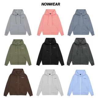 Áo khoác Nỉ Ngoại dây kéo Hoodie Zip Nowwear Unisex, chất Nỉ Bông cotton form oversize , bo vải , rộng mũ 2 lớp