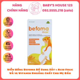 Befoma hộp 30 viên - Bổ sung sắt hữu cơ, Acid Folic thế hệ 4, vitamin khoáng chất cho phụ nữ mang thai và cho con bú