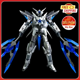 Combo Mô Hình Lắp Ráp HG Transient Gundam Mạ Bạc + Decal nước + Base (có màu trắng tím + bộ dụng cụ)