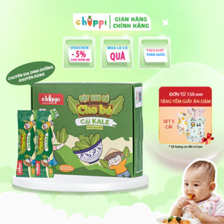 Bột rau củ, bột rau củ sấy lạnh vị CẢI XOĂN KALE nguyên chất Chippi (hộp18gram) ăn dặm cho bé cung cấp đầy đủ dinh dưỡng