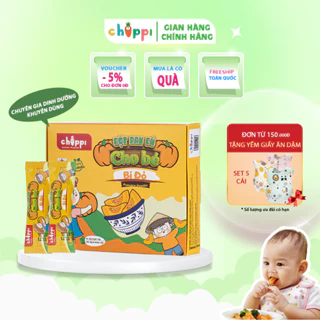 Bột rau củ, bột rau củ sấy lạnh vị BÍ ĐỎ nguyên chất Chippi (hộp 18gram - 6gói) ăn dặm cho bé cung cấp đầy đủ dinh dưỡng