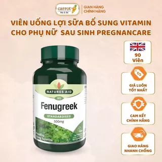 Viên Uống Lợi Sữa Cỏ Cà Ri Natures Aid Fenugreek 500mg, Anh 90 Viên