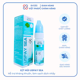 Xịt Mũi USPAY SEA Hằng Ngày 70ml Hỗ Trợ Kháng Khuẩn, Làm Sạch Dịch Nhày, Giúp Vệ Sinh Mũi, Phòng Ngừa Viêm Mũi, Sổ Mũi