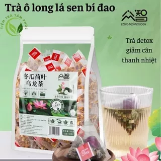 Trà detox ô long lá sen bí đao trà thảo mộc dưỡng nhan thanh nhiệt hỗ trợ giảm cân