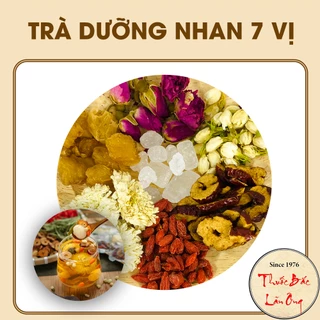 Trà dưỡng nhan 7 vị thảo mộc (Gồm táo đỏ, long nhãn, kỳ tử, đường phèn, hoa cúc, hoa hồng, hoa nhài) - Lãn Ông