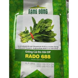 Hạt giống Cải Bó Xôi OP Rado 688 (20g~2800 hạt) chịu nhiệt, sinh trưởng khỏe, trồng quanh năm - Hạt giống Rạng Đông