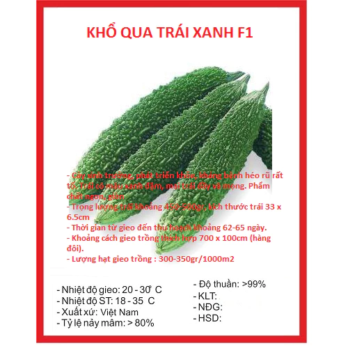 Hạt giống khổ qua gai xanh (1 gram) - thơm ngon, dễ trồng