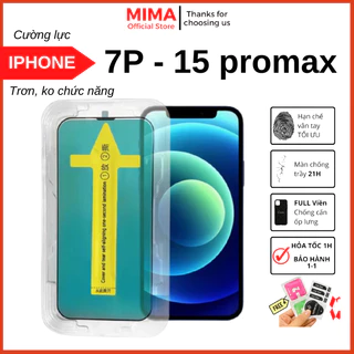 Kính cường lực khung tự dán iphone 15 14 13 12 11 Pro Promax X XS XSMax XR 7Plus 8Plus