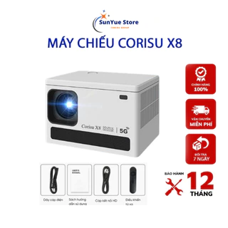 Máy chiếu gia đình Corisu X8 1080 kết nối wifi không dây, hệ điều hành android tặng giá đỡ