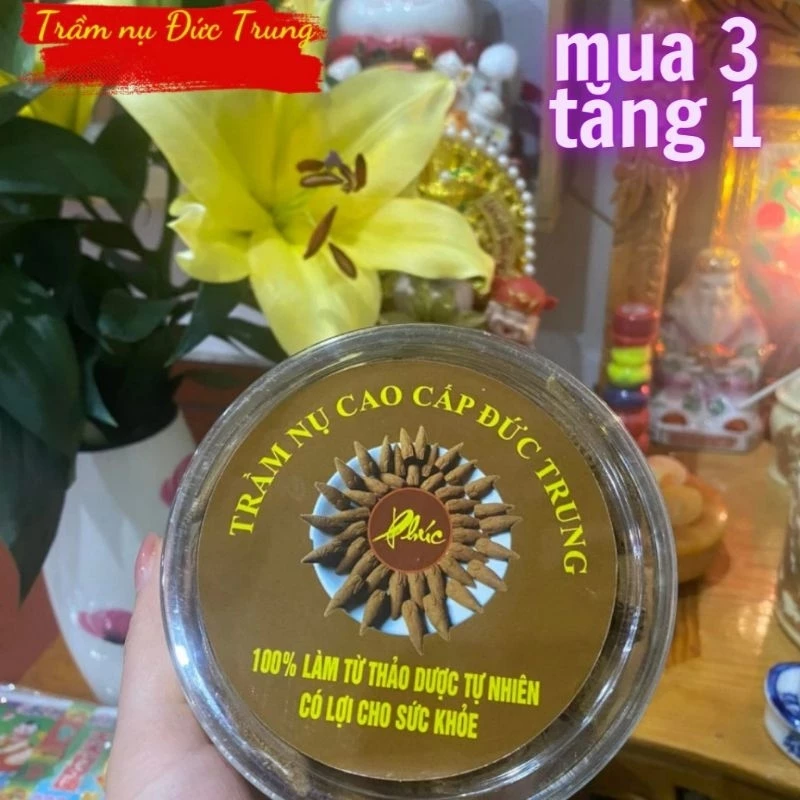 Trầm hương, trầm nụ thảo mộc cao cấp Đức Trung xông nhà giúp tẩy uế, trừ tà, tăng vượng khí đón tài lộc