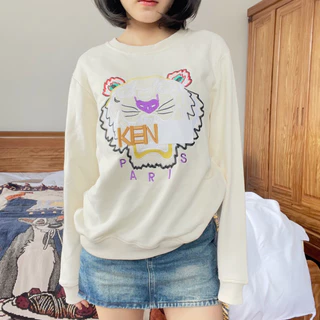 Áo SWEATER KE.nzO UNISEX Nam Nữ Form rộng Oversize Cotton 100% hình thêu Xuất dư chính hãng KE.nzO