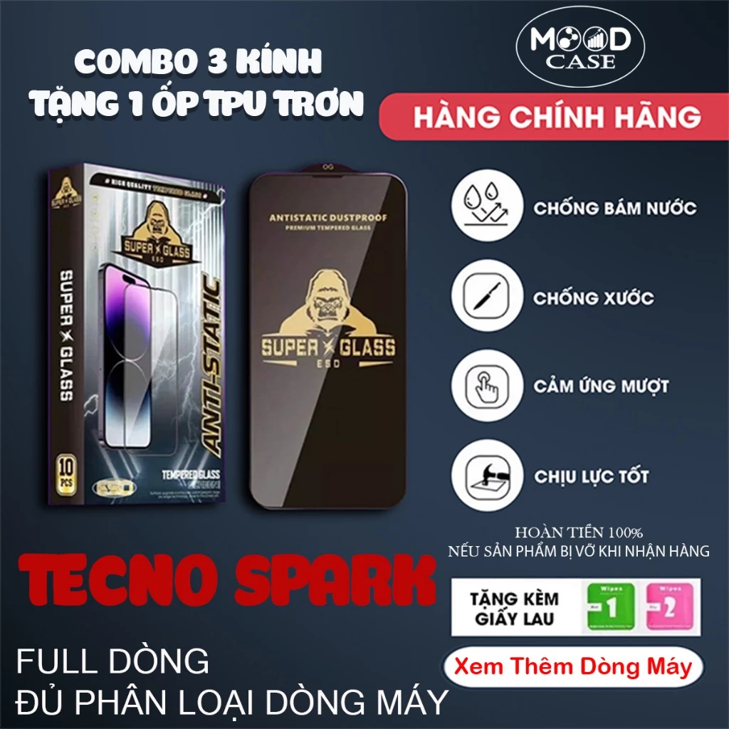 Cường lực Kingkong Tecno Pop 8 , Spark 20 , Spark 10 , Go 2024 ,Camon 20 Pro, Pop 8 , Spark 8c , Spark 7 , Pop 5 , Spark