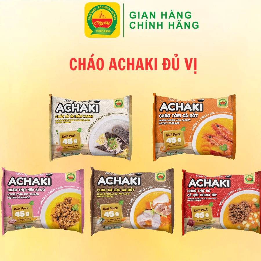 Combo 5 Gói Cháo Ngon Tiện Lợi Achaki Thương Hiệu Cây Thị