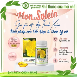 Viên Uống Tinh Dầu Hoa Anh Thảo MON SOLEIN Evening Primrose Oil - Hỗ trợ làm đẹp da, giảm nám, tăng cường nội tiết tố nữ