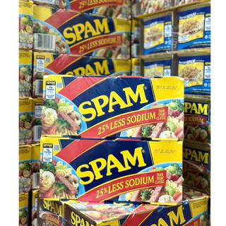 [hàng mới date 09/2026] thit hộp spam 25% less sodium hộp 340 gram ít muối hơn 25% thịt hộp của mỹ