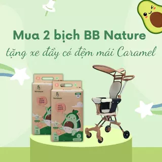 [Tặng  Xe đẩy GG đảo chiều CARAMEL] Combo 2 Bịch Bỉm BB Nature