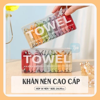 Hộp 14 viên Khăn Giấy Nén Cao Cấp [Size 24x30cm]