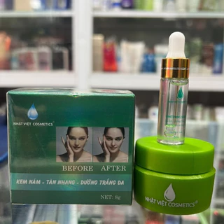 Kem nám - tàn nhang - dưỡng trắng da Nhật Việt Cosmetics 8g + tặng serum 5ml