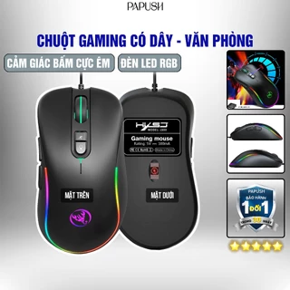 Chuột Gaming HSKJ 6 Mức DPI dành cho Chơi Game Máy Tính Thiết Kế Gaming Có Dây Cho Laptop Pc Papush