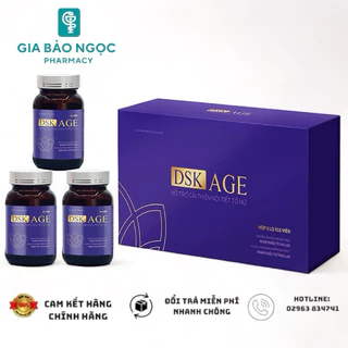 Viên uống DSK AGE (Vshine)hỗ trợ sinh lý nữ,giảm khô hạn,chống lão hoá da(Hộp 3 chai/45viên)