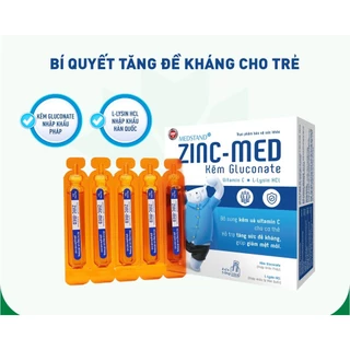 Ống uống bổ sung kẽm và vitamin C, tăng cường sức đề kháng, giảm mệt mỏi Medstand ZinC-Med (Hộp 20 ống x 10ml)