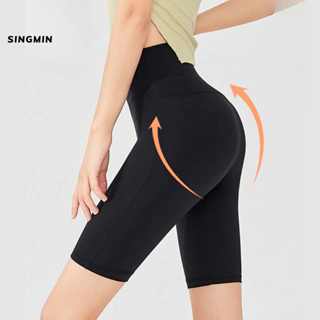 Quần legging nữ lửng SINGMIN gen bụng nâng mông chất liệu su cao cấp