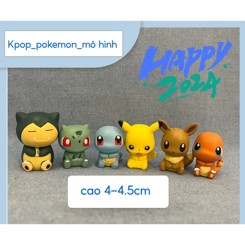 Set 6 mô hình nhân vật pokemon mini siêu cute - Happy 2024