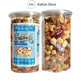 Granola Siêu Hạt nướng mật ong 5% yến mạch không đường I Ngũ cốc ăn kiêng eatclean healthy (500gr)