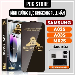 Kính cường lực Samsung Galaxy A03s, A02s, M02s Kingkong full màn | Miếng dán bảo vệ màn hình cho ss