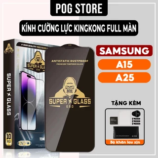 Kính cường lực Samsung Galaxy A15 5G, A25 5G Kingkong full màn | Miếng dán bảo vệ màn hình cho ss