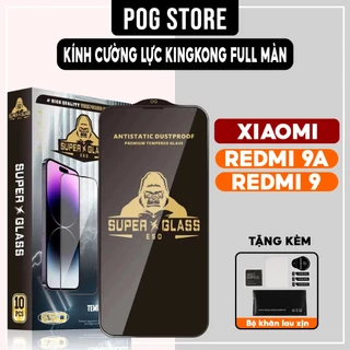 Kính cường lực Xiaomi Redmi 9A, Redmi 9 Kingkong full màn | Miếng dán bảo vệ màn hình cho Xiaomi