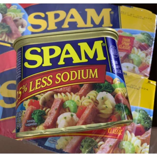 [hàng mới date 09/2026] thit hộp spam 25% less sodium hộp 340 gram ít muối hơn 25% thịt hộp của mỹ