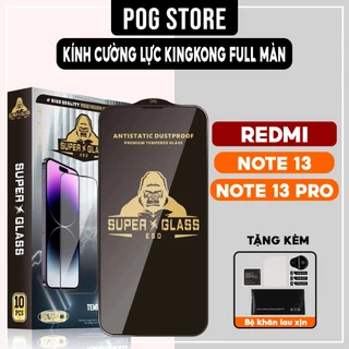 Kính cường lực Xiaomi Redmi Note 13, Note 13 Pro Kingkong full màn | Miếng dán bảo vệ màn hình cho Xiaomi