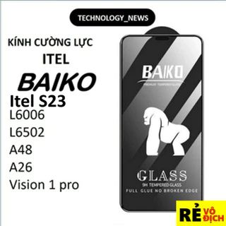 Kính cường lực BAIKO cho Itel S23/ L6006/ L6502/ A48/ Vision 1 pro trong suốt tặng giấy lau màn hình