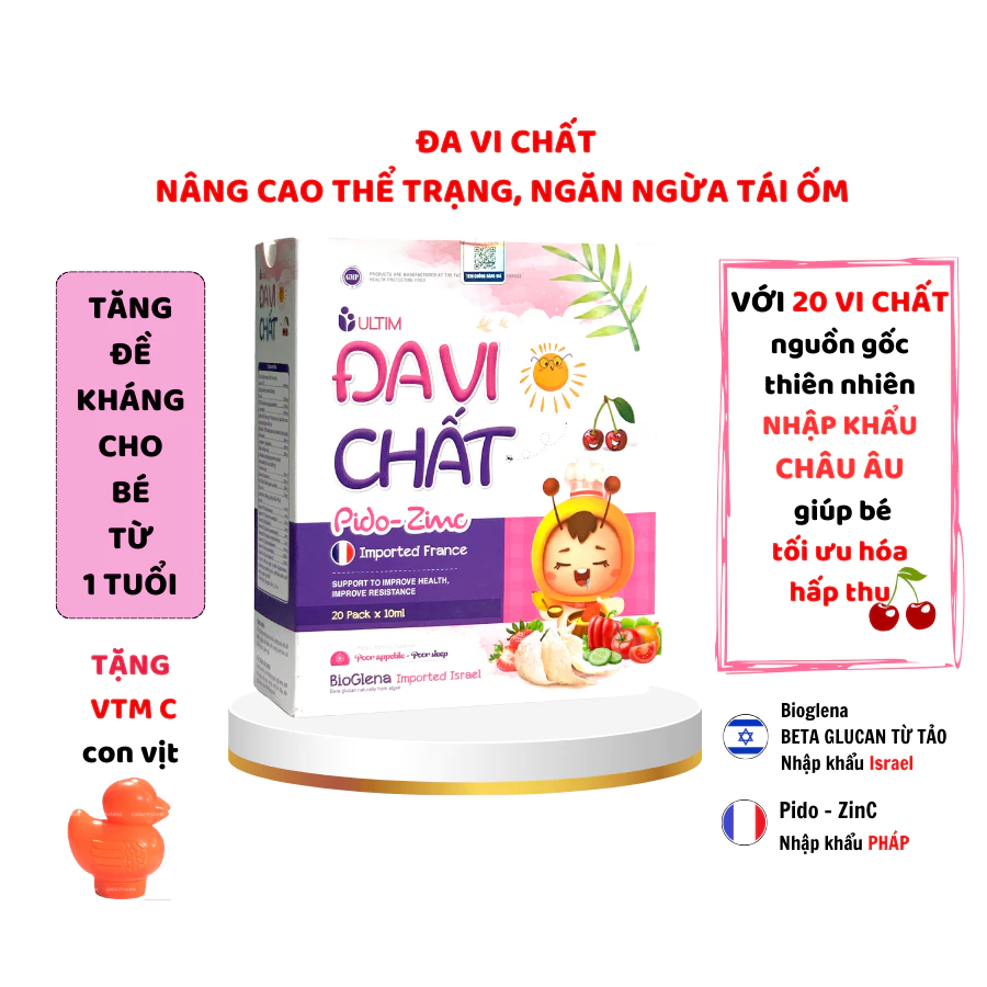 Đa Vi Chất bổ sung 20 Vitamin, Khoáng Chất cho bé ăn ngon, tăng đề kháng, tăng cường miễn dich