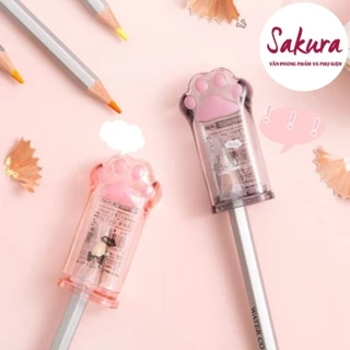 Gọt bút chì mini Sakura hình móng mèo trong suốt dễ thương có thể tháo rời, văn phòng phẩm học sinh