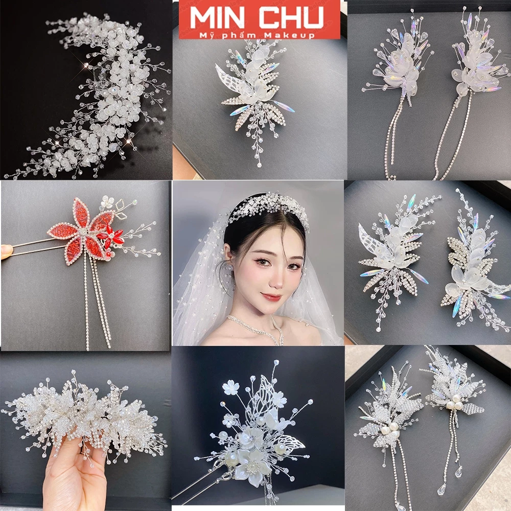 Cài tóc cô dâu, tóc tiệc, tóc bà sui nhiều mẫu lựa chọn cho ngày cưới , ngày ăn hỏi