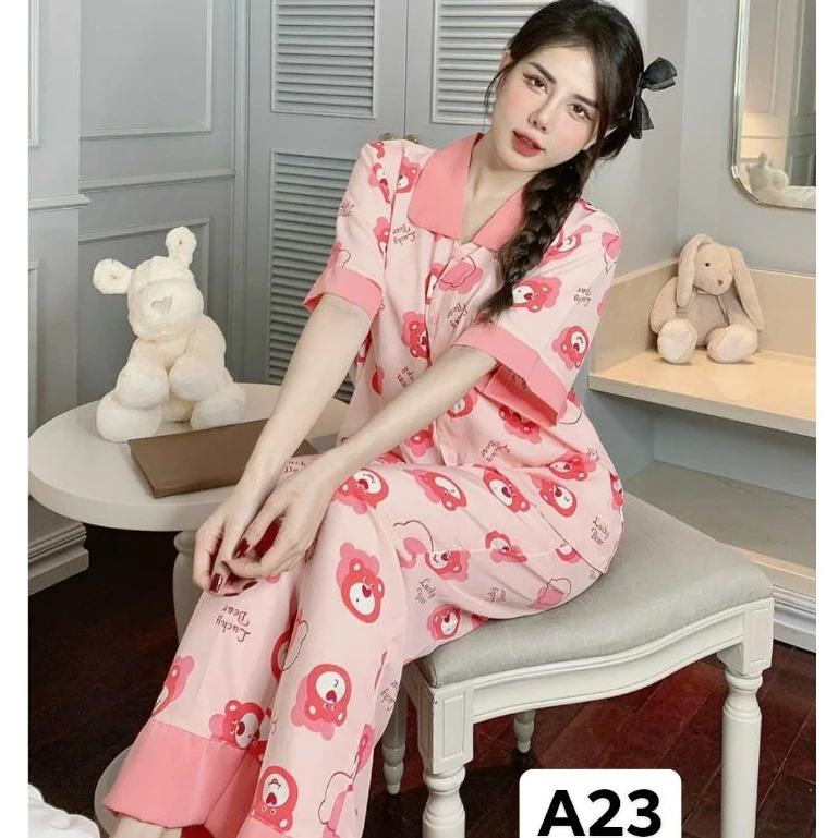 [MÃ MỚI 2024] Bộ ngủ nữ pijama,set bộ mặc nhà nữ,đồ bộ bigsize áo cộc quần dài,áo dài quần dài,đùi-xuongmaypijamachucanh