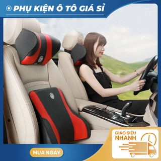 Gối Ô Tô Tựa Lưng, Tựa Đầu Cao Su Non Nguyên Khối Bọc Da Cao Cấp T14 - Phụ Kiện Ô Tô Giá Sỉ