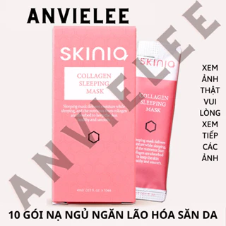 [Gốc 390k Date 12.2024] 10 gói Sleeping mask 4ml Mặt nạ ngủ Collagen ngăn lão hóa săn chắc & cấp ẩm da Skinia [THANH LÝ]