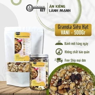 Ngũ cốc Granola siêu hạt vị vani Healthy Key - ngũ cốc ăn kiêng không đường