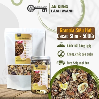 Ngũ cốc Granola siêu hạt cacao slim Healthy Key - ngũ cốc ăn kiêng không đường