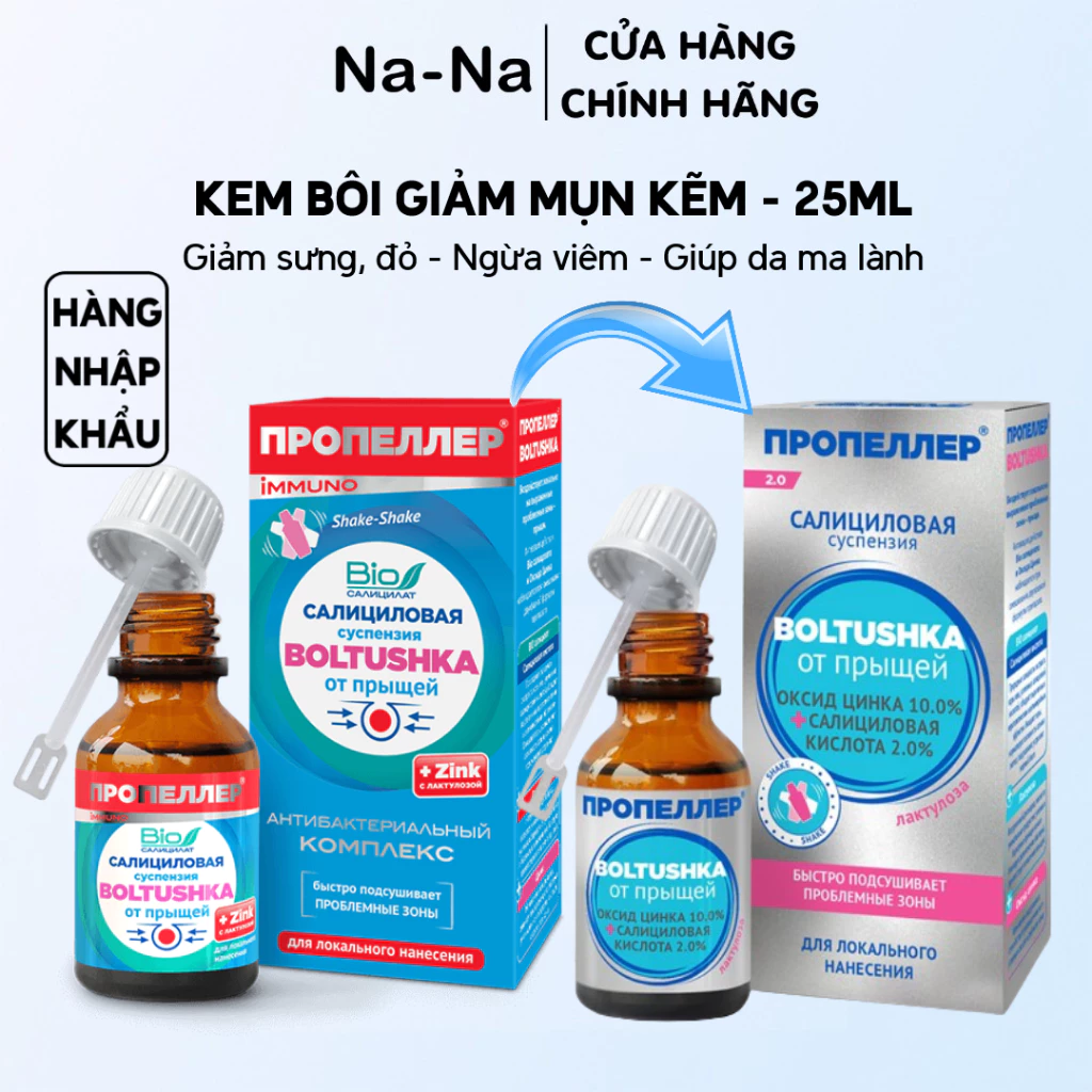 Dung dịch chấm mụn kẽm Propeller 25ml giúp gom khô cồi mụn giảm sưng, ngừa viêm trên da