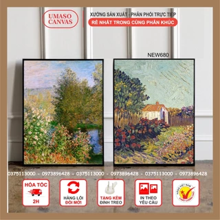 Tranh treo tường canvas NEW680 chủ đề thiên nhiên của Van Gogh trang trí phòng khách, phòng ngủ, homestay.