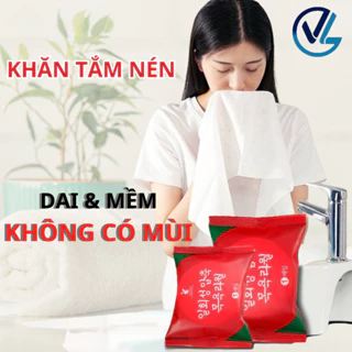 Khăn Tắm Nén Du Lịch Hàn Quốc, Khăn Nén Dùng 1 Lần Loại To Dày 70x140cm,100% Cotton, An Toàn Cho Da Việt Linh Store